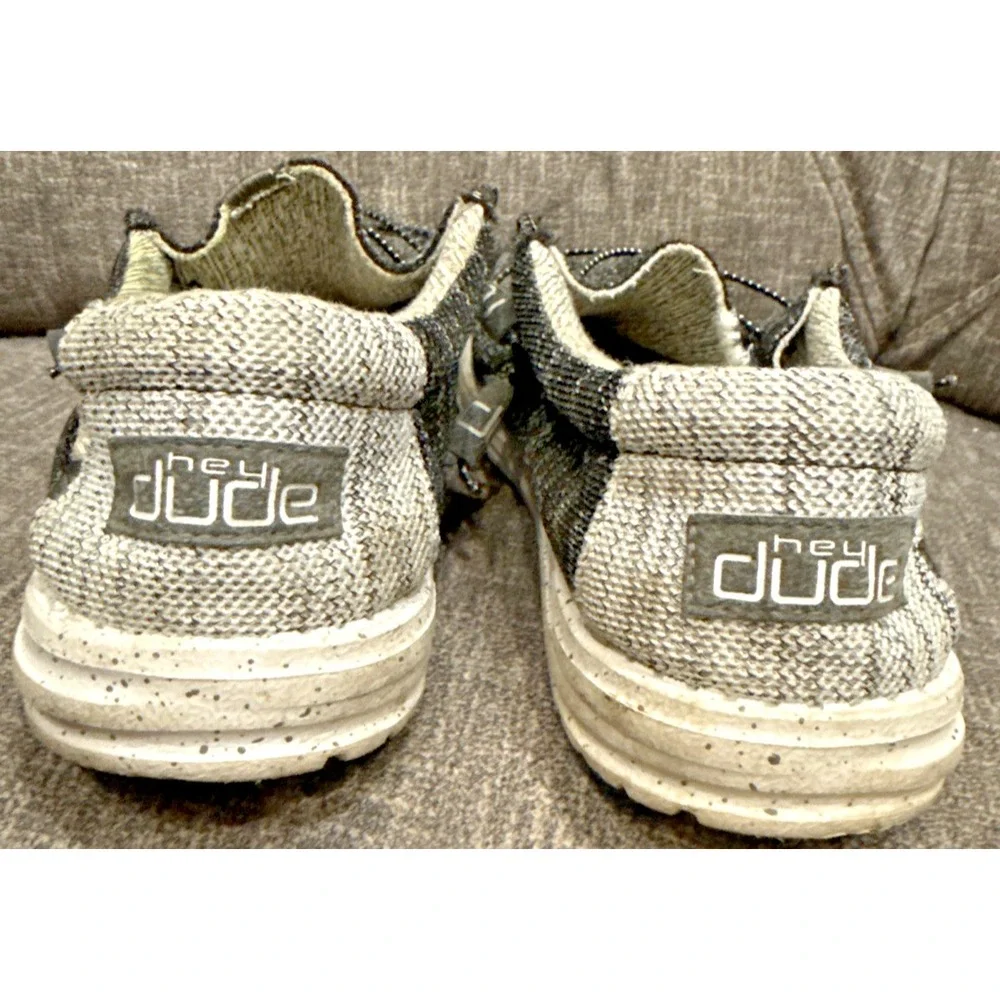 Hey Dude Mens Wally Stretch Meteorite Shoes Size 8 Black & Grey  110383264